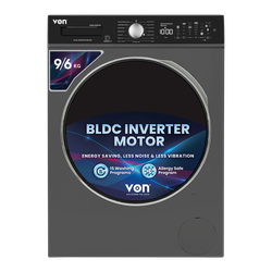Von VAWD-906FVK Front Load Washer Dryer 9/6 KG - Silver
