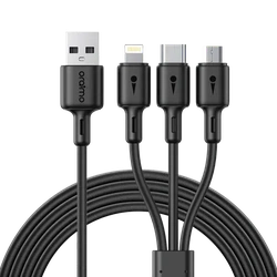 Oraimo OCD-X93 3-IN-1 Data Cable - 3A, 1.2M, Black